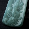 天然缅甸灰绿翡翠龙头观音吊坠-红掌柜