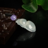 天然糯冰种白色翡翠葫芦吊坠-红掌柜