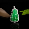 18k糯种翠绿翡翠观音吊坠-红掌柜
