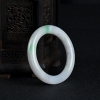 豆种飘翠翡翠圆镯-红掌柜