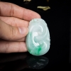 糯种飘翠翡翠知足如意吊坠-红掌柜