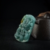 缅甸糯冰种蓝绿翡翠辰龙吊坠-红掌柜