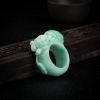 天然糯种飘翠翡翠貔貅扳指-红掌柜