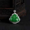 18k豆种翠绿翡翠佛吊坠-红掌柜