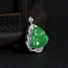 豆种翠绿翡翠佛吊坠-红掌柜
