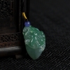 糯冰种飘翠翡翠福寿如意吊坠-红掌柜