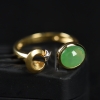 糯冰种豆绿翡翠戒指-红掌柜