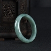 豆种灰绿翡翠手镯-红掌柜