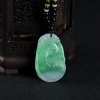 缅甸糯种飘翠翡翠如意吊坠-红掌柜