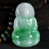 缅甸飘翠翡翠观音吊坠-红掌柜