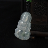 缅甸糯冰种飘花翡翠观音吊坠-红掌柜