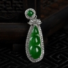 缅甸天然糯冰种翠绿翡翠吊坠-红掌柜