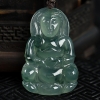 缅甸天然糯冰种飘花翡翠吊坠-红掌柜