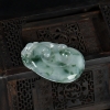缅甸天然糯冰种翡翠如意吊坠-红掌柜