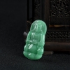 缅甸糯种豆绿翡翠观音吊坠-红掌柜