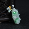 天然糯种飘翠翡翠连生贵子吊坠-红掌柜