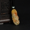 天然糯种黄翡望子成龙吊坠-红掌柜