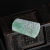 缅甸天然糯种翡翠龙牌吊坠-红掌柜