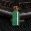 缅甸天然灰绿翡翠桶珠吊坠-红掌柜