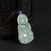 天然糯冰种飘花翡翠观音吊坠-红掌柜