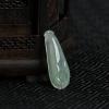 天然糯冰种浅绿翡翠花吊坠-红掌柜