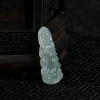 天然糯冰种飘花翡翠观音吊坠-红掌柜