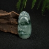 缅甸天然糯冰种飘花翡翠如意吊坠-红掌柜