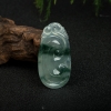 缅甸天然飘花翡翠如意吊坠-红掌柜