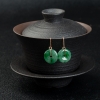 翠绿翡翠平安扣耳坠-红掌柜