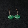 18k天然缅甸翠绿翡翠平安扣耳坠-红掌柜