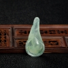 天然缅甸糯冰种翡翠玉兰花吊坠-红掌柜