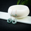 糯种飘花翡翠平安扣耳坠-红掌柜
