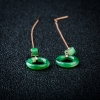 糯种翡翠平安扣耳坠-红掌柜