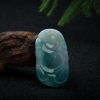 天然缅甸糯冰种飘花翡翠吊坠-红掌柜