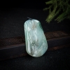 天然糯冰种俏色翡翠山水牌吊坠-红掌柜