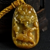 缅甸黄翡龙马精神吊坠-红掌柜