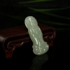 天然糯种灰绿翡翠观音吊坠-红掌柜
