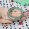 56.5mm天然糯冰种晴水翡翠手镯-红掌柜