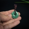 天然豆种豆绿翡翠平安扣吊坠-红掌柜