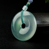冰种淡晴水翡翠平安扣吊坠-红掌柜