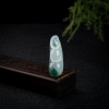 冰种飘花翡翠连中三元吊坠-红掌柜