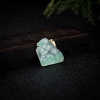 高冰种飘翠翡翠连年有余吊坠-红掌柜