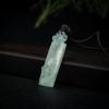 缅甸高冰种淡晴水翡翠连年有余吊坠-红掌柜