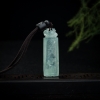 缅甸天然淡晴水翡翠连年有余吊坠-红掌柜