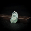缅甸天然冰种飘花翡翠吊坠-红掌柜