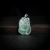 天然冰种飘花翡翠弥勒佛吊坠-红掌柜