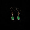 缅甸天然豆种豆绿翡翠耳坠-红掌柜