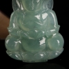 缅甸天然油青种灰绿翡翠吊坠-红掌柜