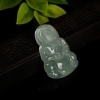 天然油青种翡翠观音吊坠-红掌柜