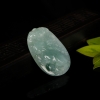 天然油青种飘花翡翠卯兔吊坠-红掌柜